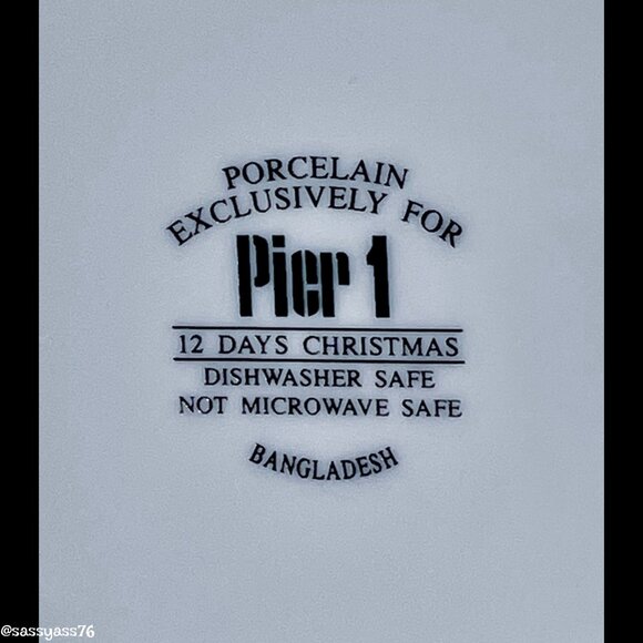 🆕VTG▪️PIER 1▪️Set of 6 Porcelain 7.75 Inch "A Partridge In A Pear Tree" Plates - Picture 6 of 6